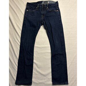 Volcom Vorta Slim Straight Jeans Men's Size 29 X 27L dark wash Denim 5 Pocket
